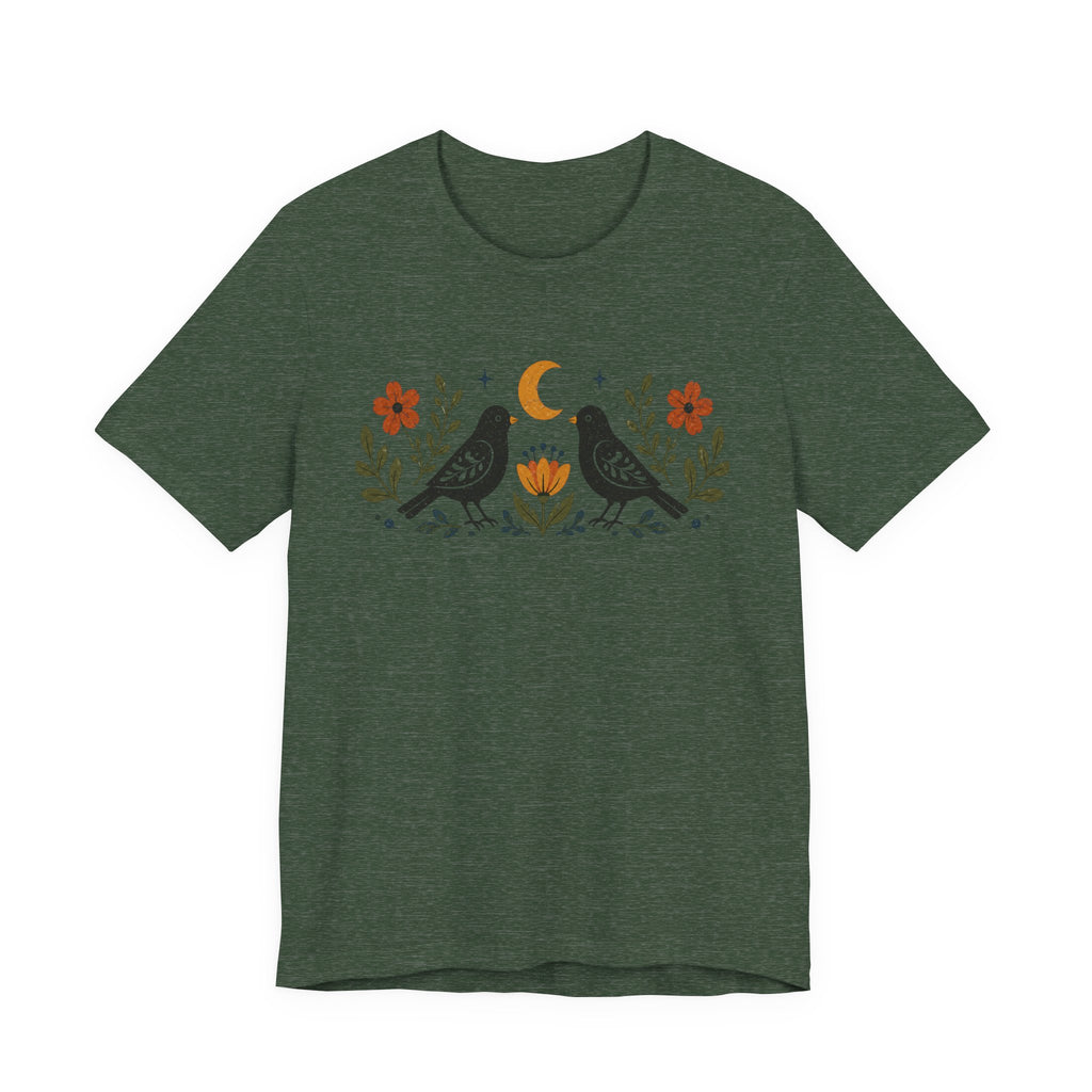 Black Birds Folk Art T-shirt