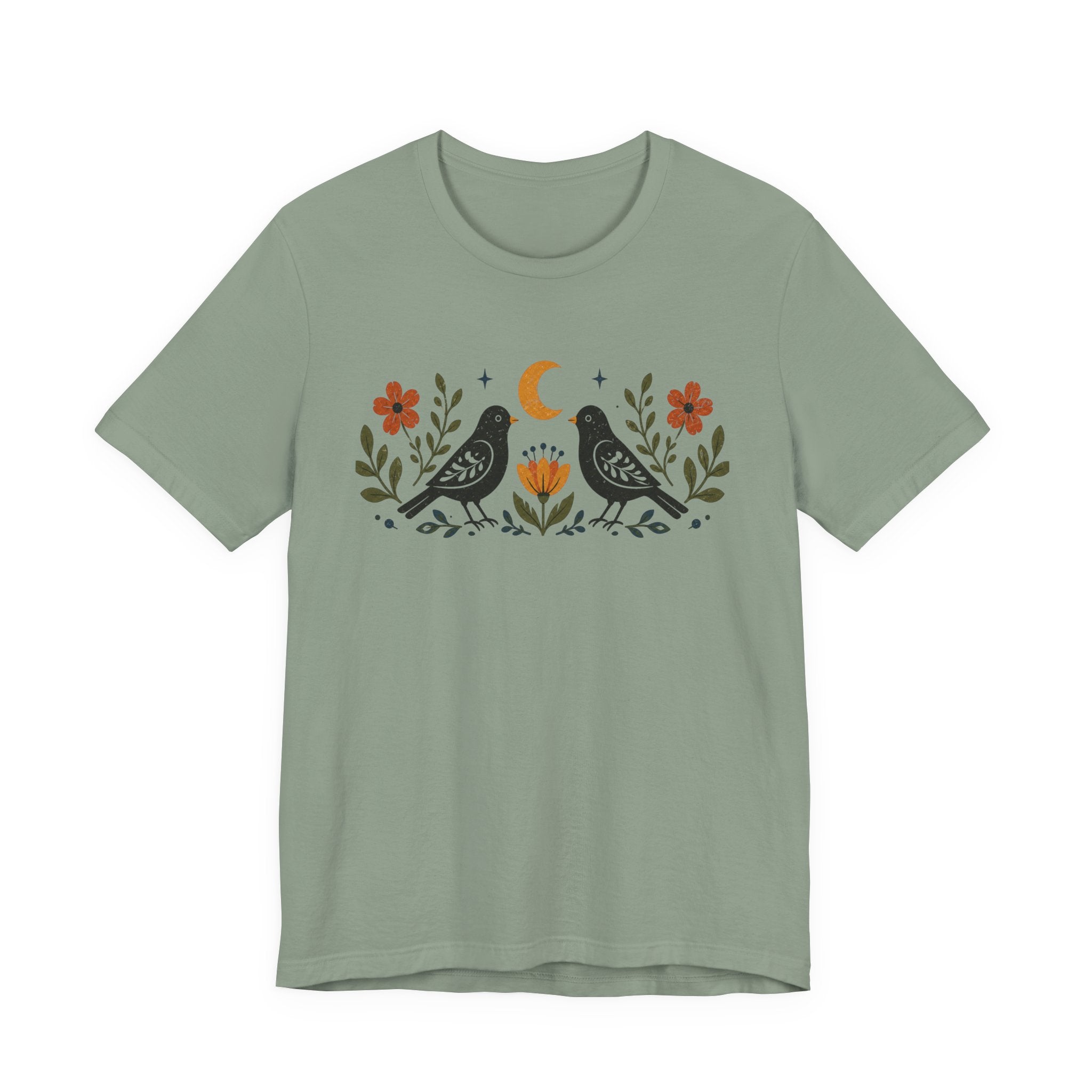 Black Birds Folk Art T-shirt