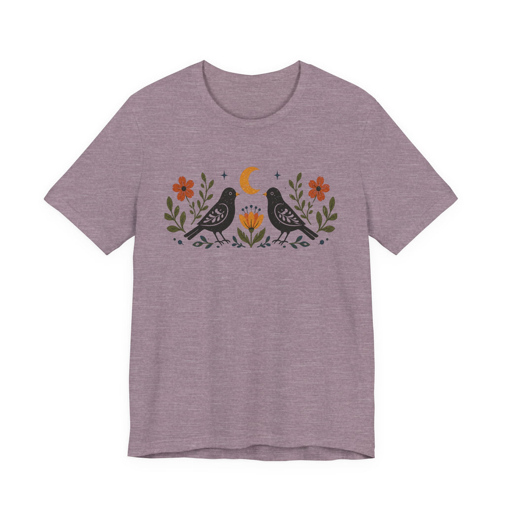 Black Birds Folk Art T-shirt