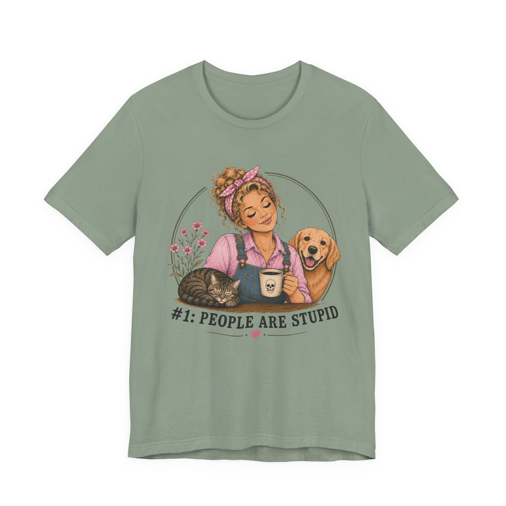 Stupid People Pink T-shirt