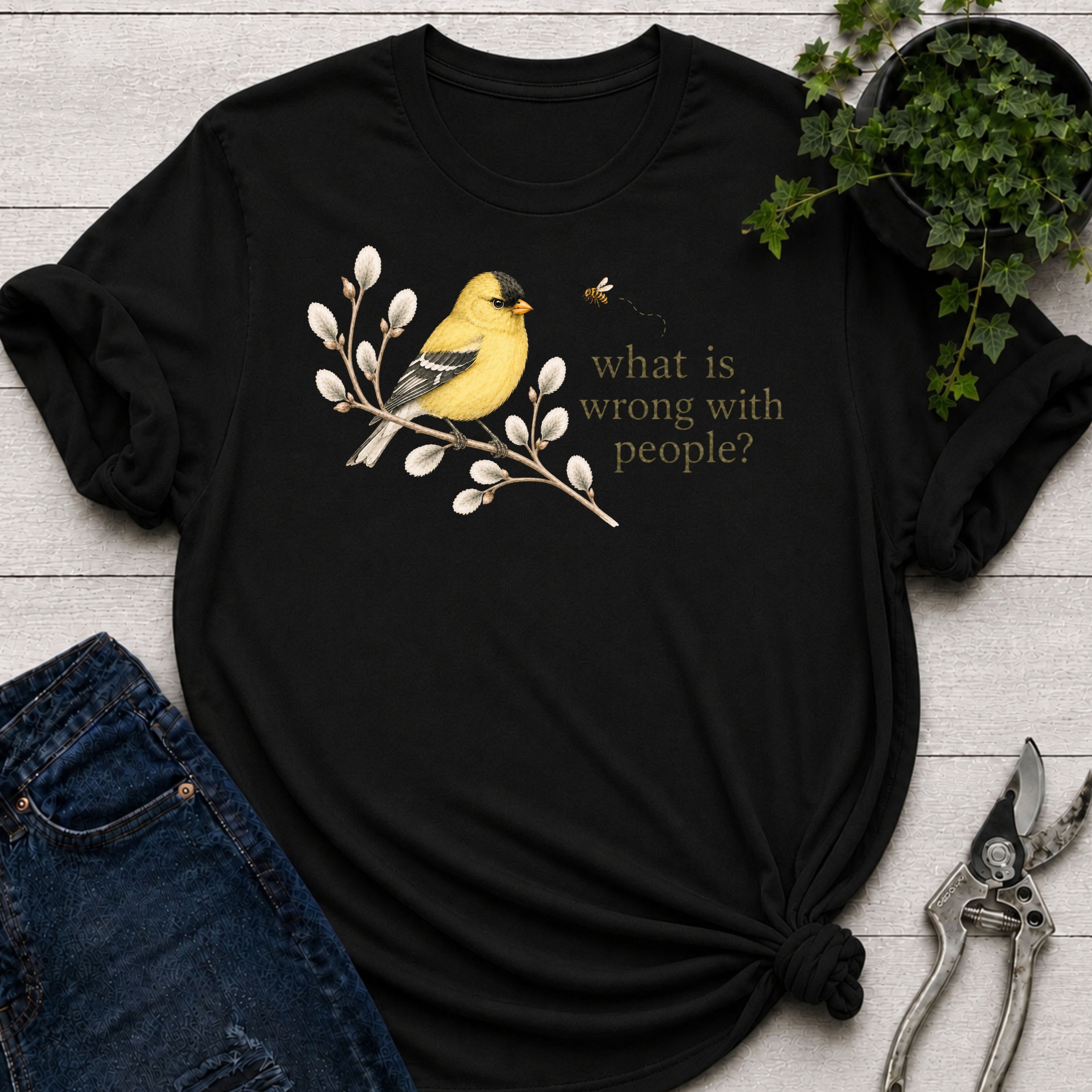 What is Wrong Goldfinch T-shirt