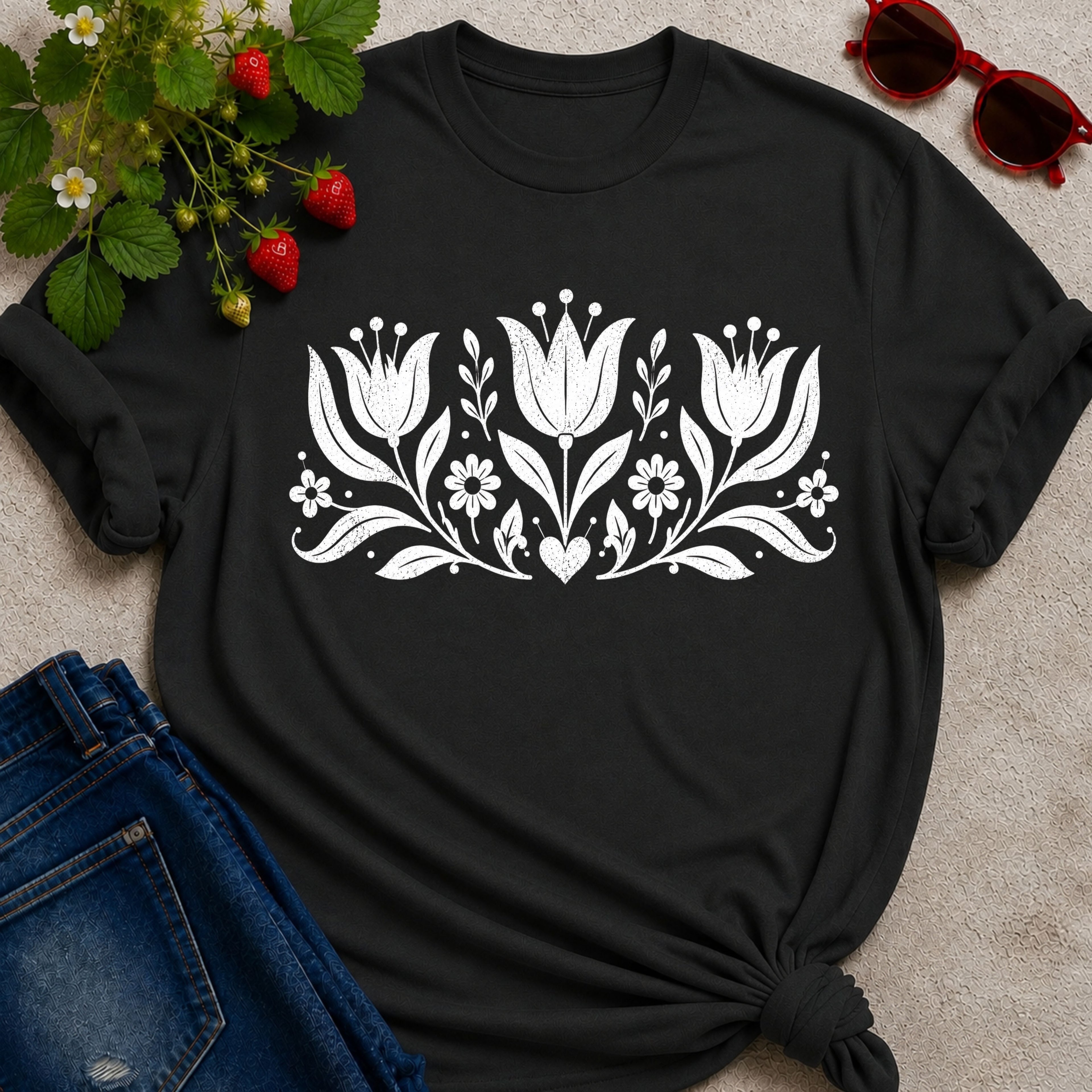 Folk Tulips T-shirt