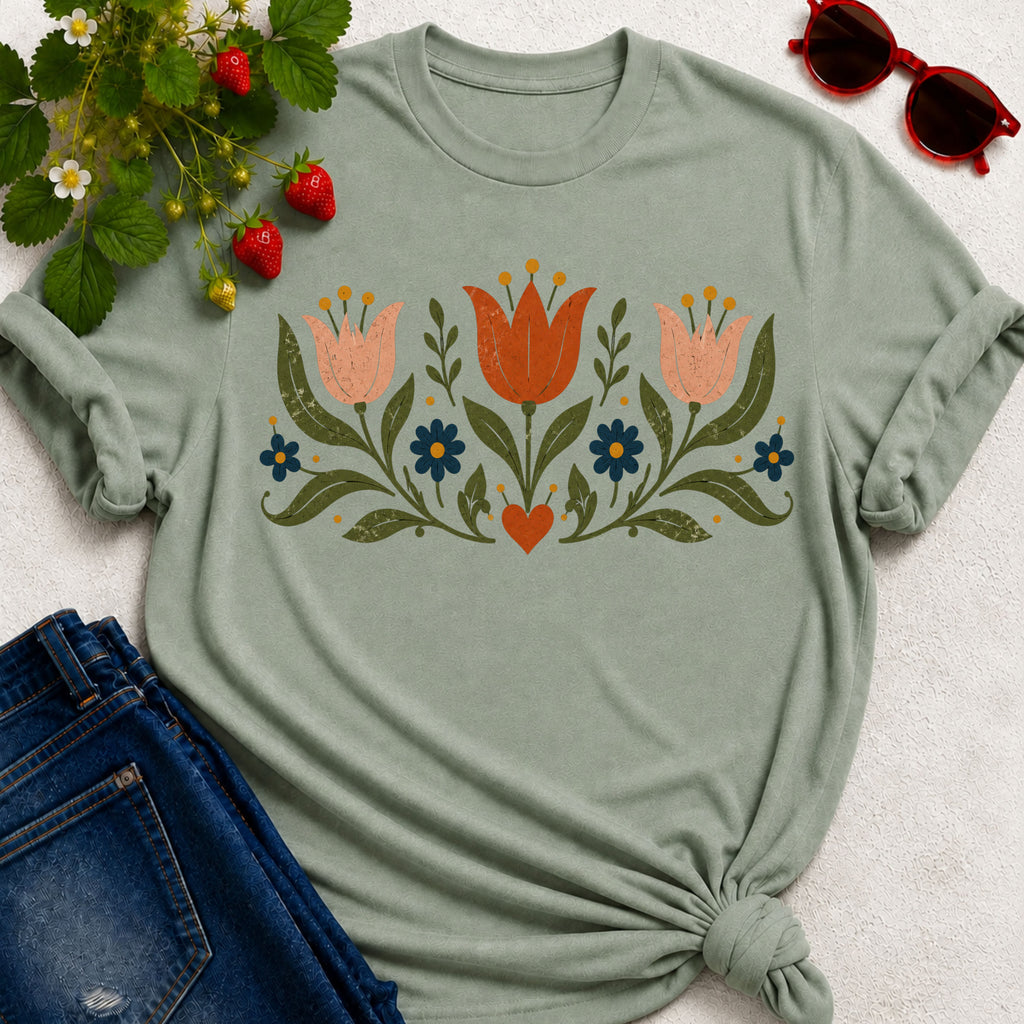 Folk Tulips T-shirt