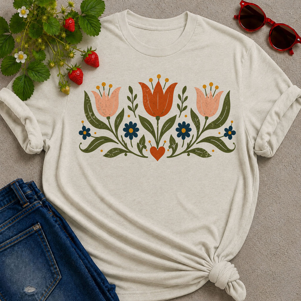Folk Tulips T-shirt