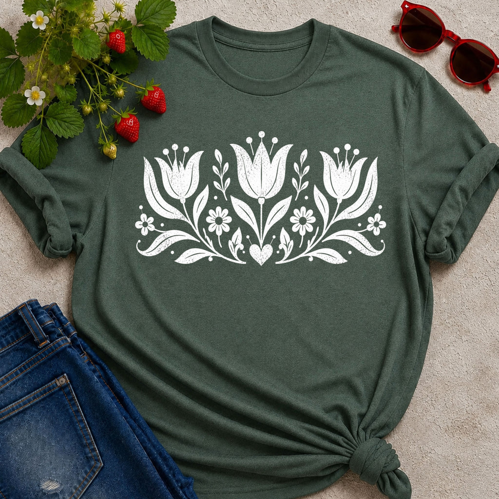 Folk Tulips T-shirt
