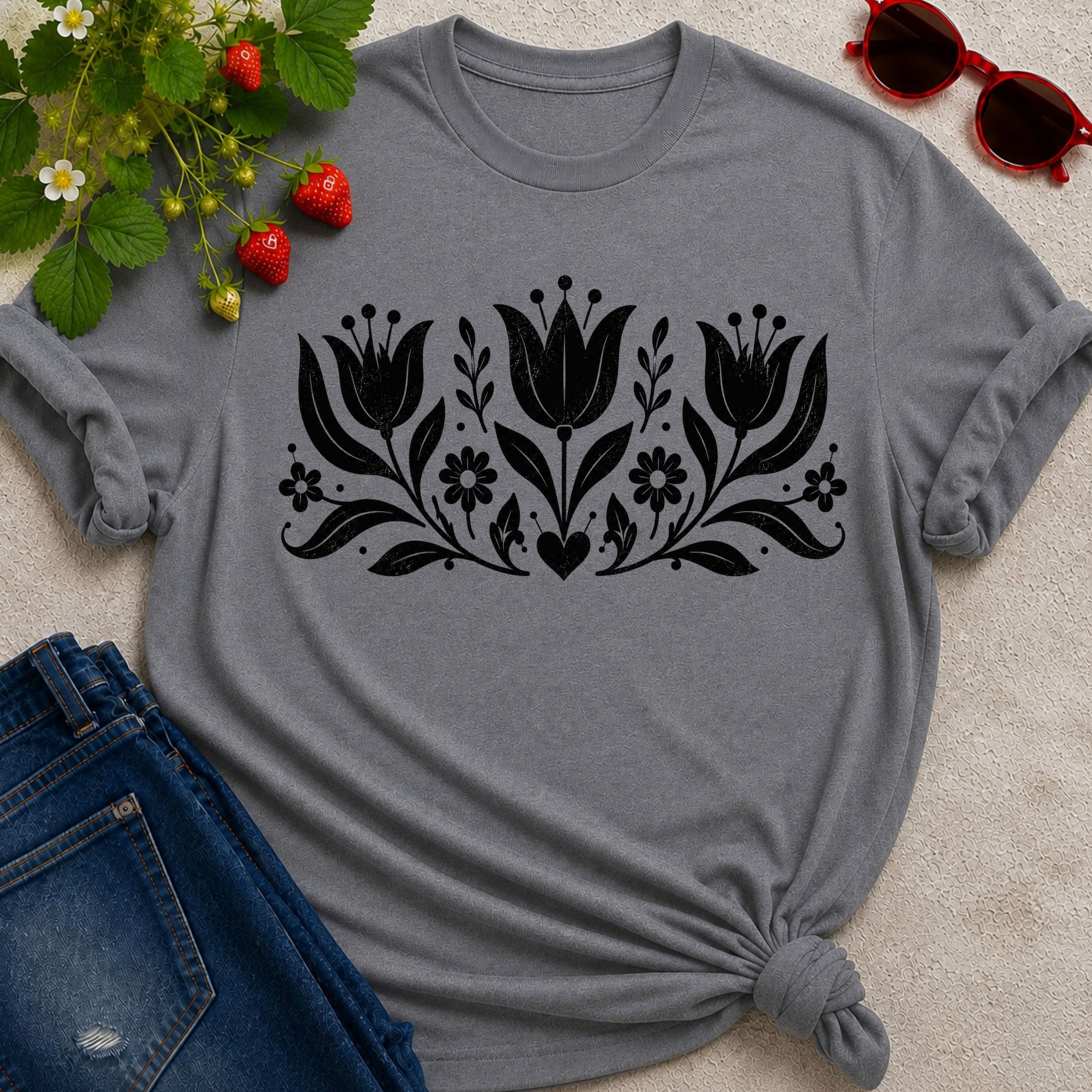 Folk Tulips T-shirt