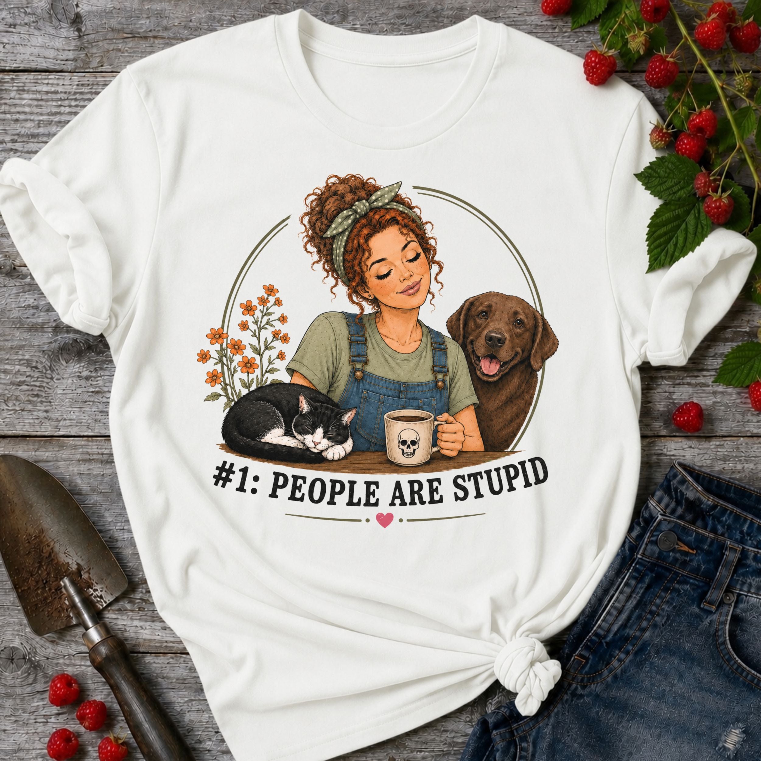 Stupid People Green T-shirt