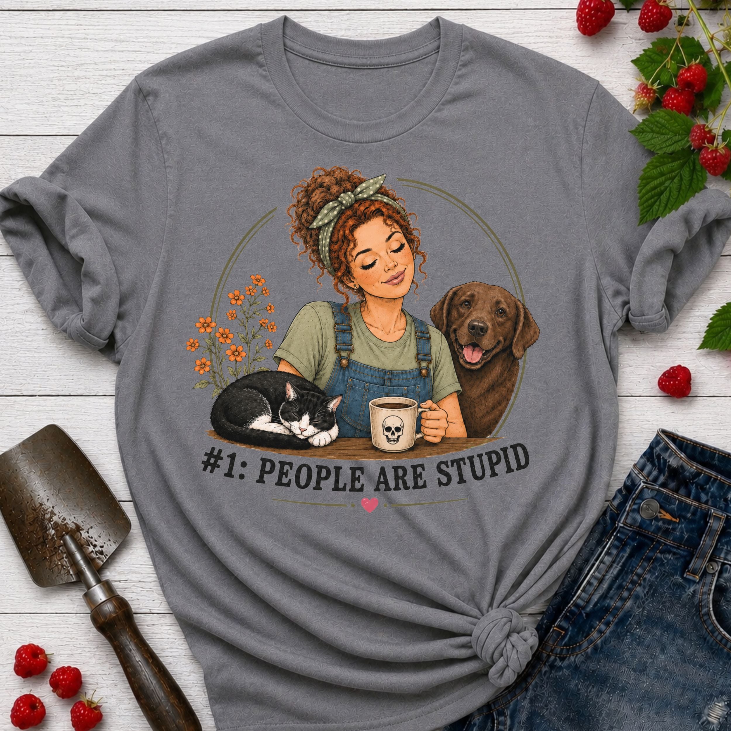 Stupid People Green T-shirt