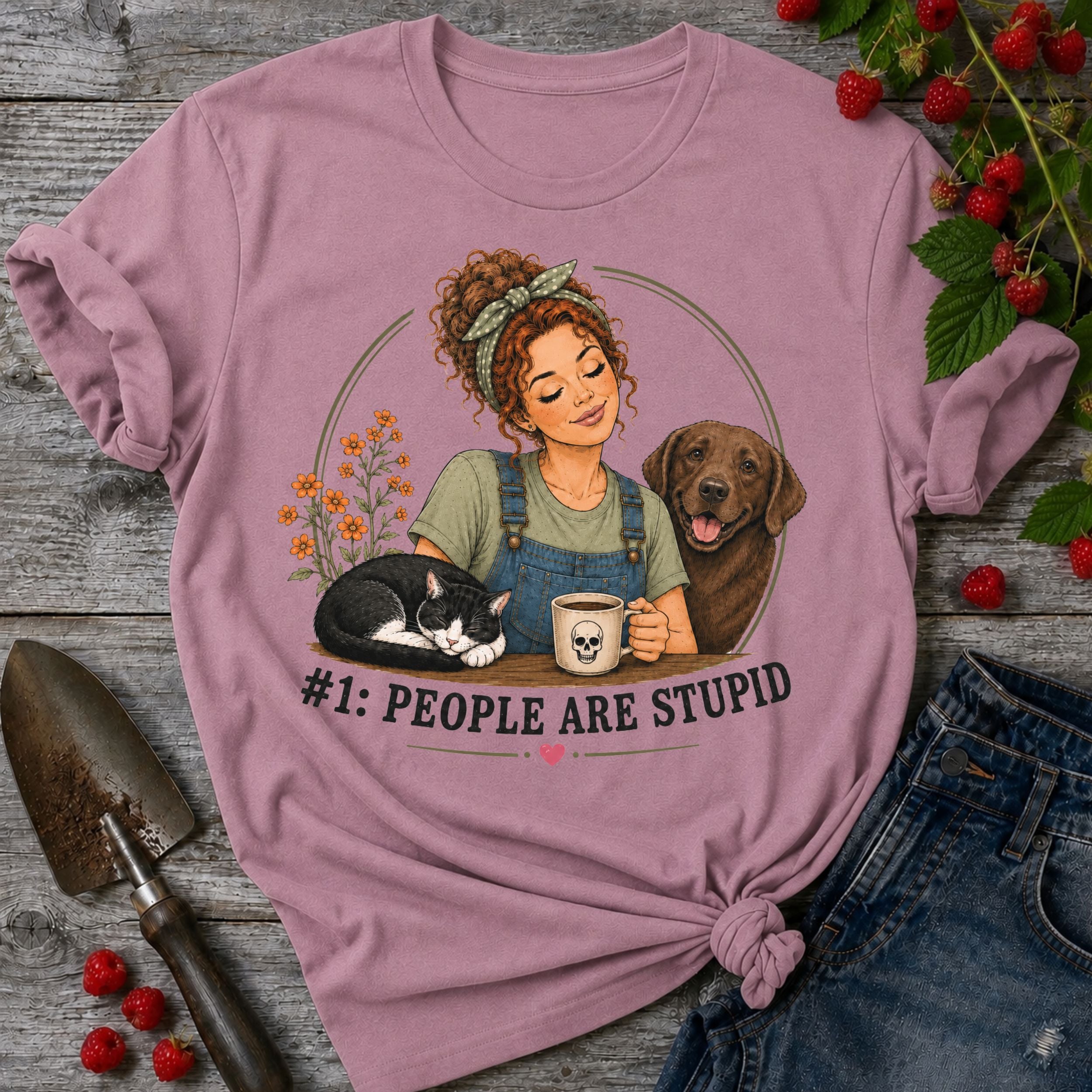 Stupid People Green T-shirt