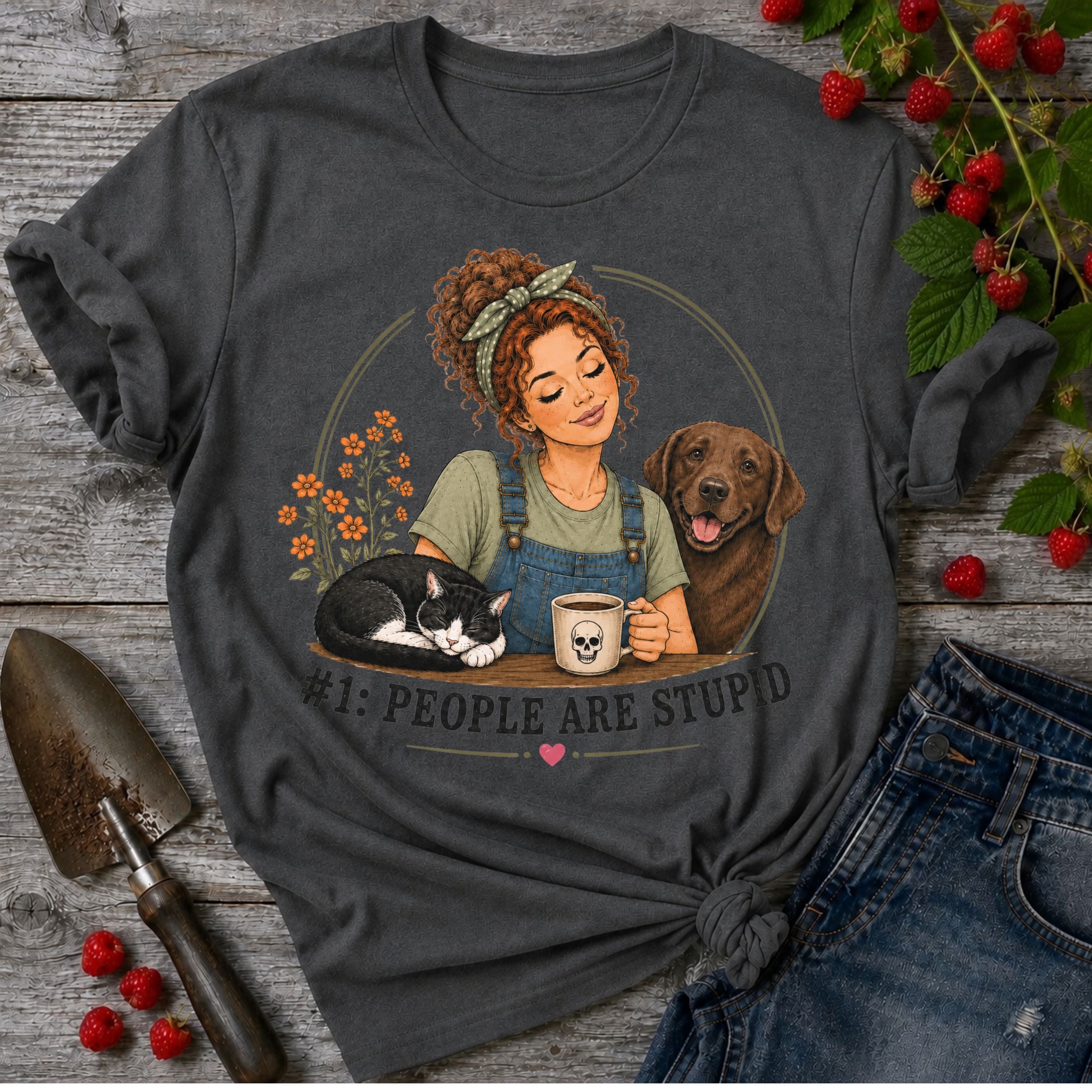 Stupid People Green T-shirt