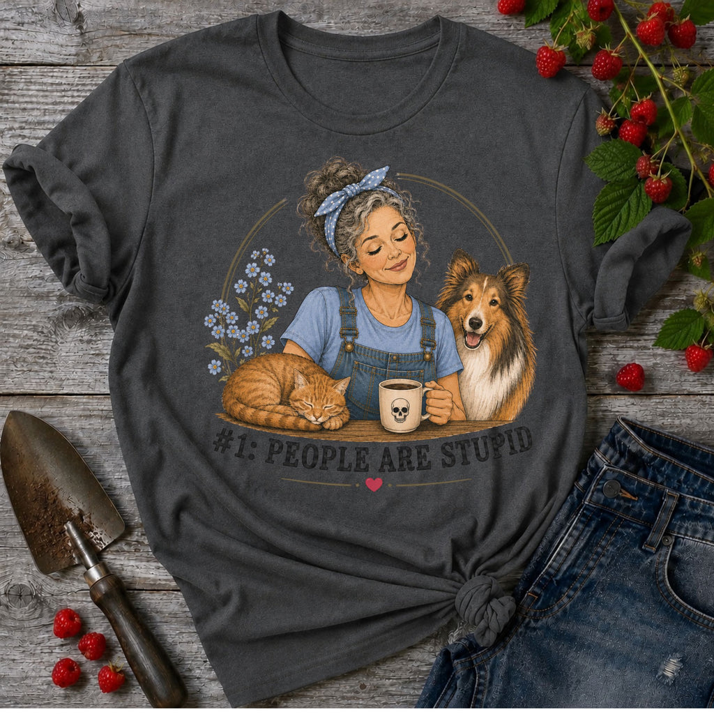 Stupid People Collie T-shirt