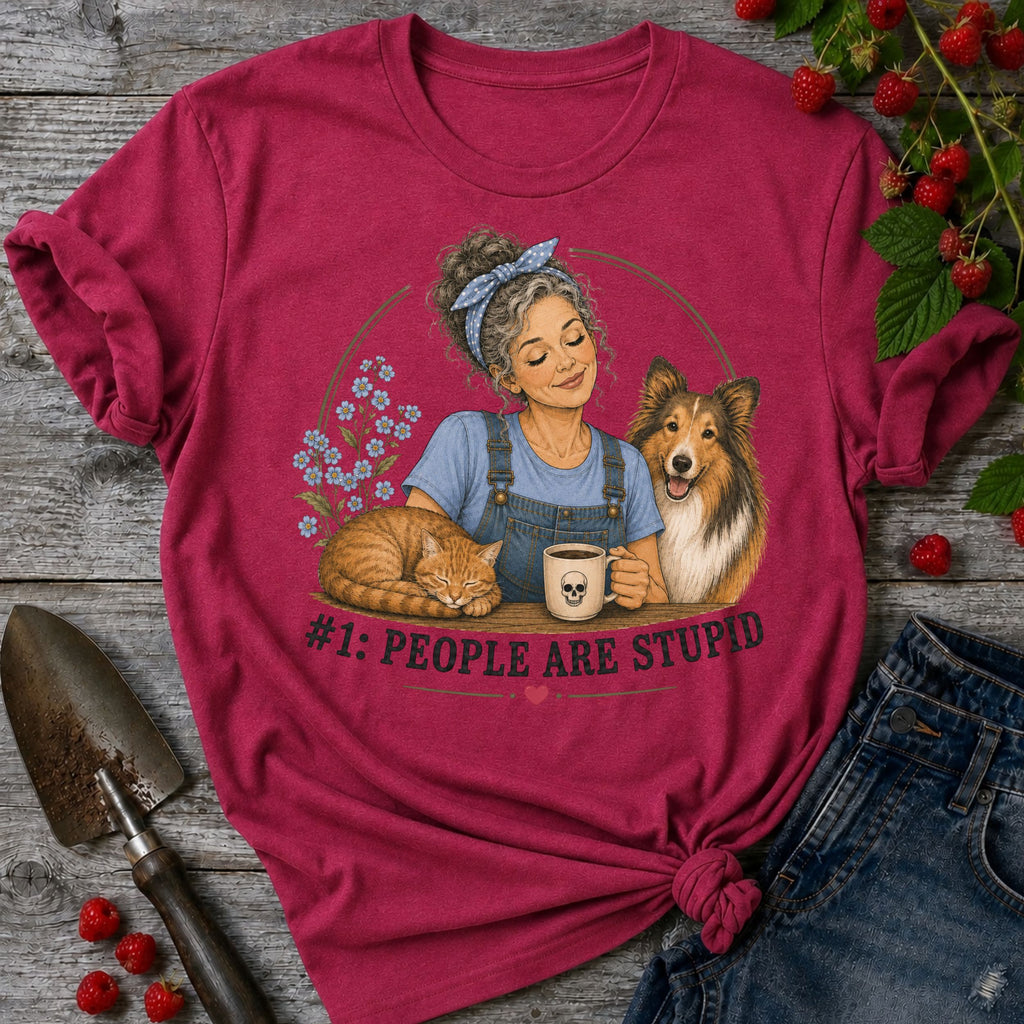 Stupid People Collie T-shirt