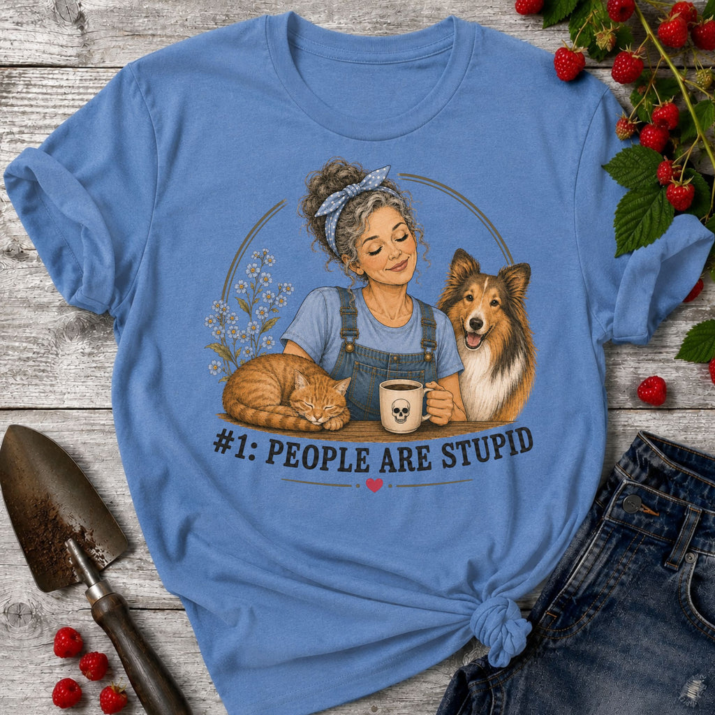 Stupid People Collie T-shirt