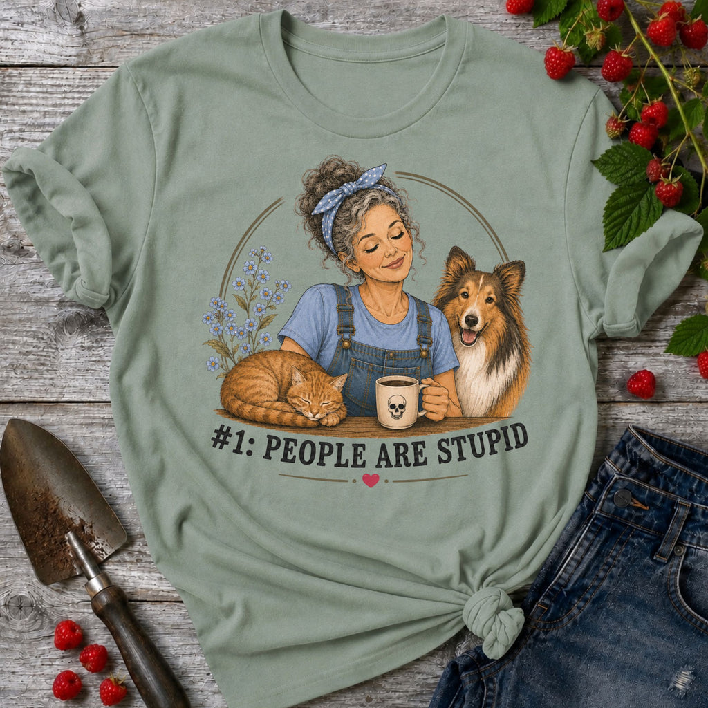 Stupid People Collie T-shirt
