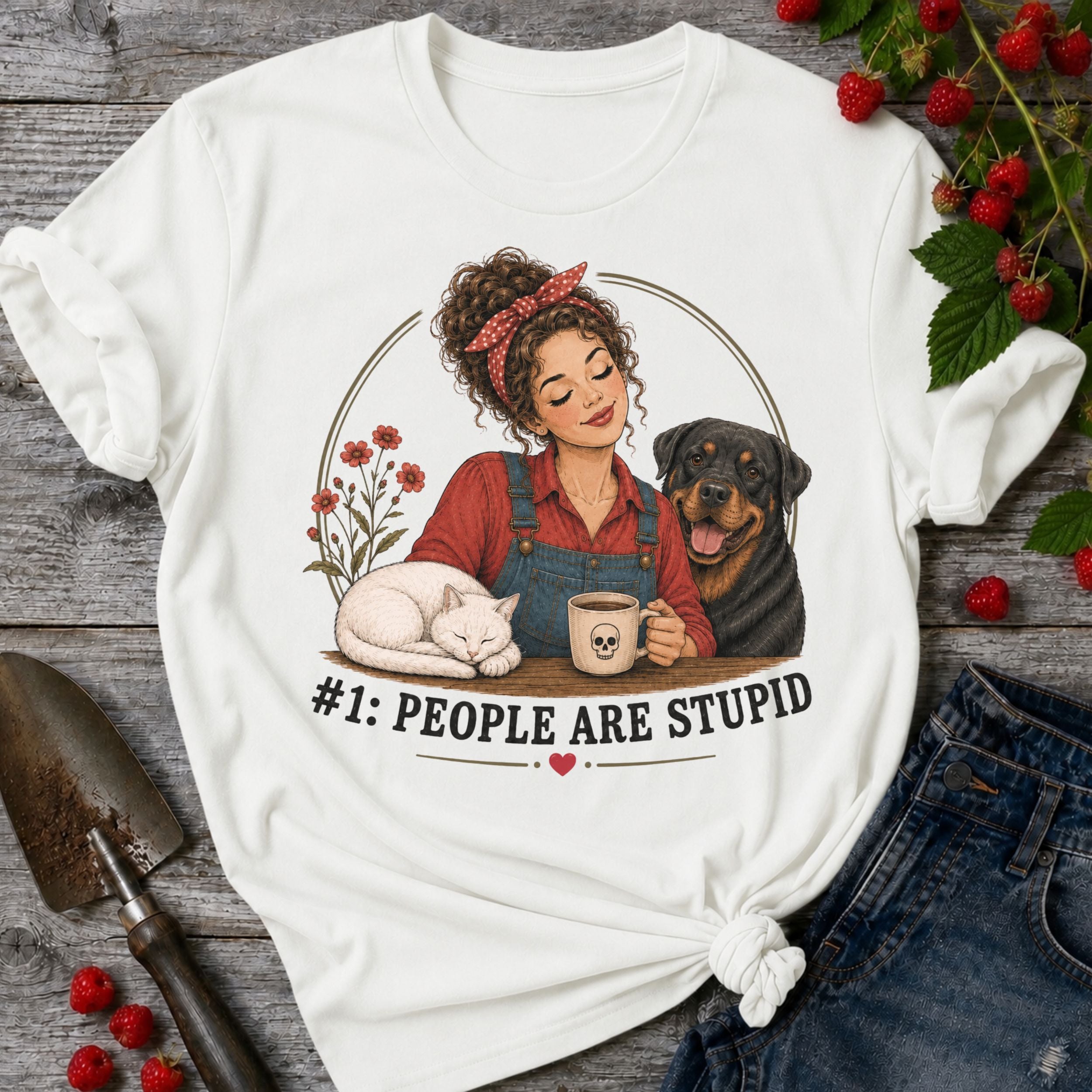 Stupid People Red T-shirt