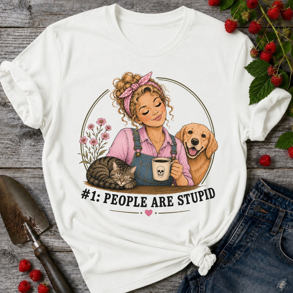 Stupid People Pink T-shirt