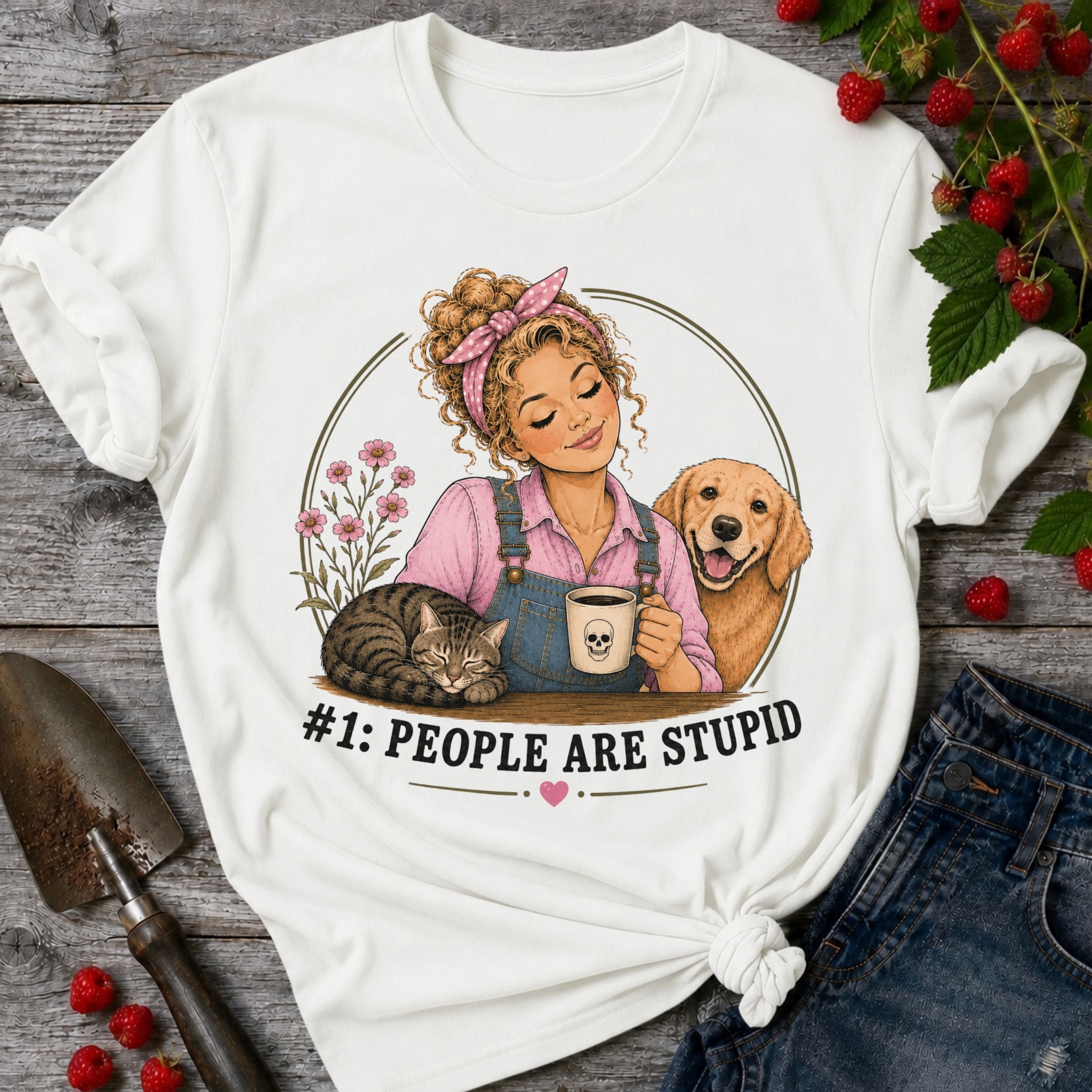 Stupid People Pink T-shirt