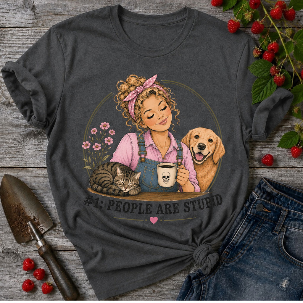 Stupid People Pink T-shirt