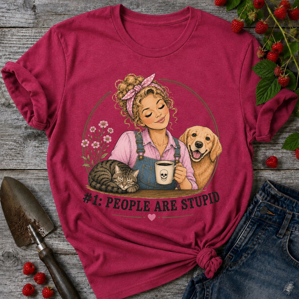 Stupid People Pink T-shirt