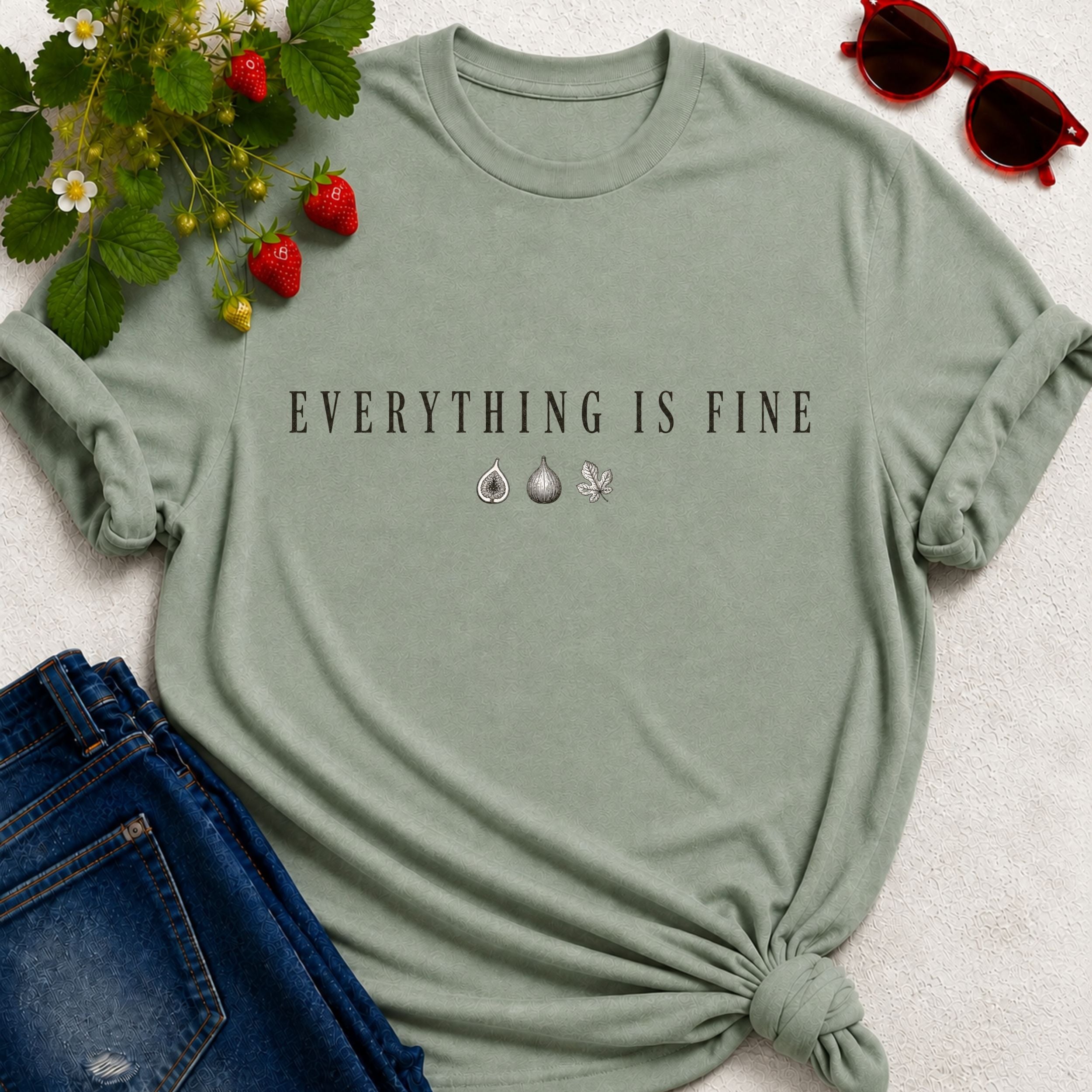Everything is Fine Text T-shirt