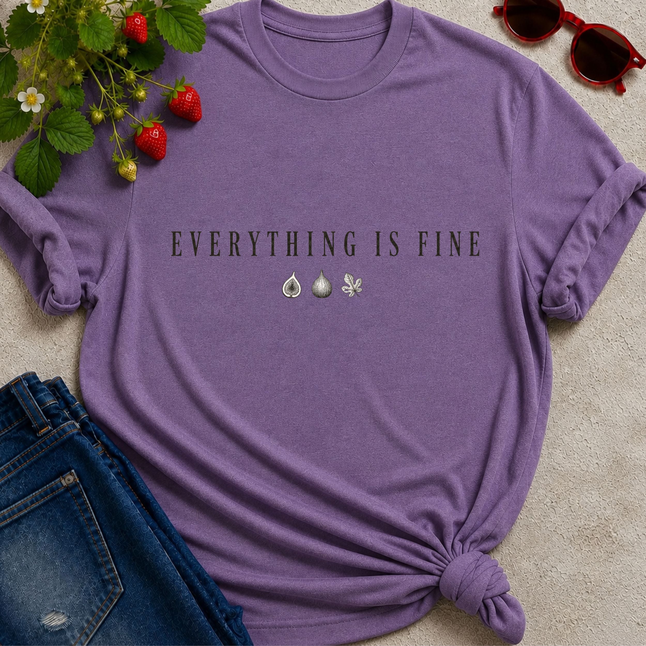 Everything is Fine Text T-shirt