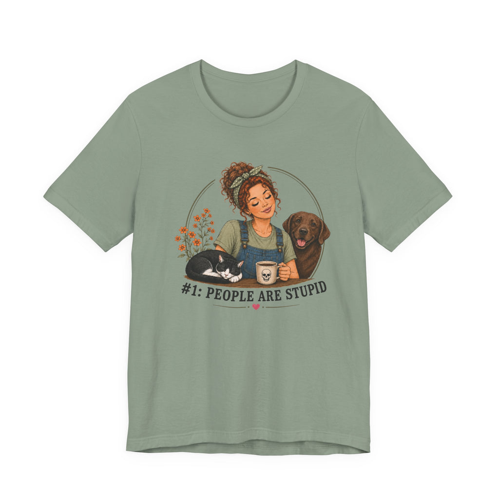 Stupid People Green T-shirt
