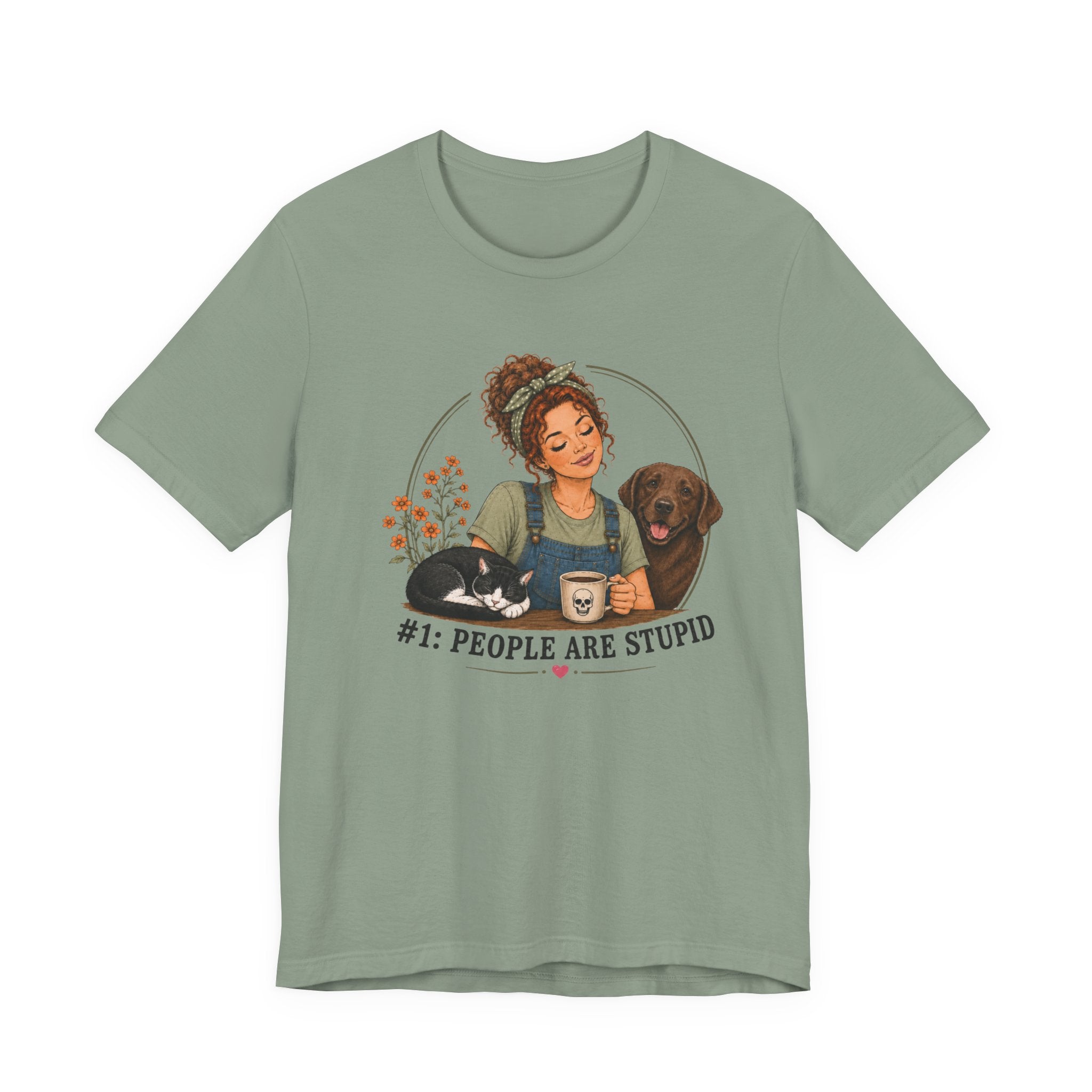 Stupid People Green T-shirt