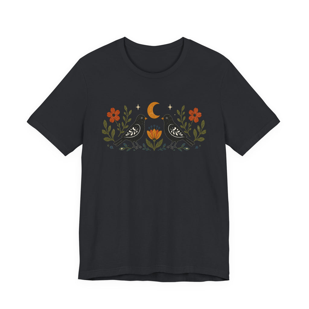 Black Birds Folk Art T-shirt