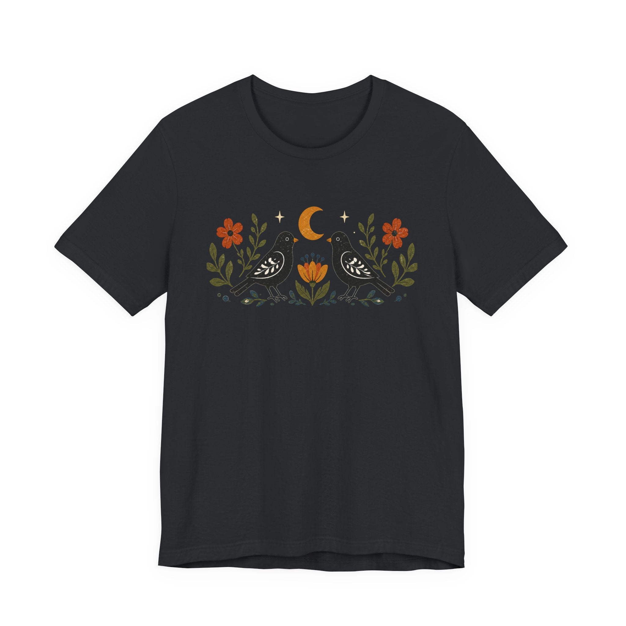 Black Birds Folk Art T-shirt