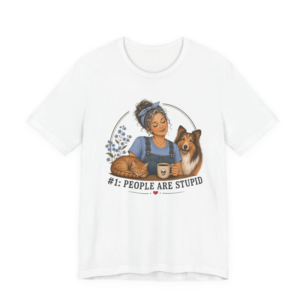 Stupid People Collie T-shirt